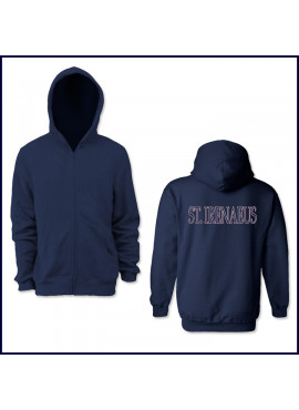Hooded Zip Front Sweatshirt with Large Fiberlok Logo Across Back