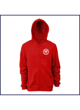 Zip Front Hooded Sweatshirt with School Logo