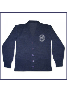Cardigan Sweater with Embroidered Crest Logo