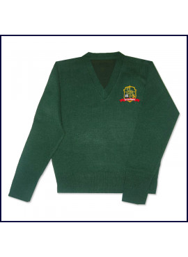 V-Neck Pullover Sweater with Embroidered Logo