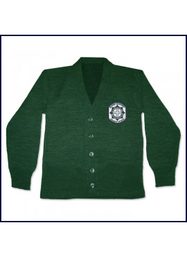 Cardigan Sweater with School Emblem