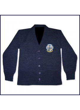 Cardigan Sweater with School Emblem