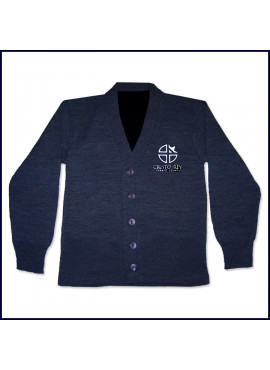 Cardigan Sweater with Embroidered Logo