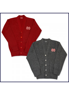 Cardigan Sweater with MD Embroidered Logo
