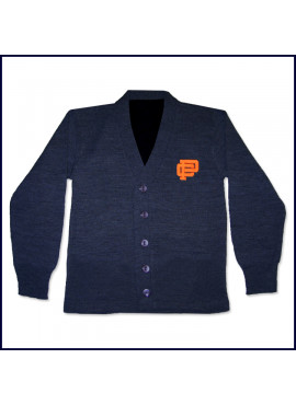Cardigan Sweater with PC Embroidered Logo