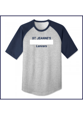 PE T-Shirt with Large St. Jeanne's Lancers Logo
