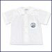 Round Collar Blouse: Short Sleeve with Formal Logo on Pocket