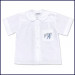 Round Collar Blouse: Short Sleeve with School Logo on Pocket