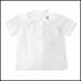 Round Collar Blouse: Short Sleeve with Formal Logo on Collar