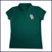 Green Girls Mesh Polo Shirt: Short Sleeve with School Logo