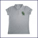 Grey Girls Mesh Polo Shirt: Short Sleeve with School Logo