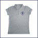 Grey Girls Mesh Polo Shirt: Short Sleeve with Embroidered Logo
