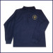 Navy Mesh Polo Shirt: Long Sleeve with Embroidered Logo
