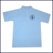 Light Blue Classic Mesh Polo Shirt: Short Sleeve with Embroidered Logo