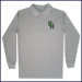 Grey Classic Mesh Polo Shirt: Long Sleeve with School Logo