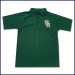 Green Classic Mesh Polo Shirt: Short Sleeve with School Logo