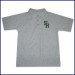 Grey Classic Mesh Polo Shirt: Short Sleeve with School Logo