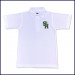White Classic Mesh Polo Shirt: Short Sleeve with School Logo