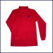 Red Classic Mesh Polo Shirt: Long Sleeve with Embroidered Logo
