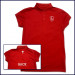 Red Girls Performance Polo Shirt: Short Sleeve with Embroidered OLu Shield & Cross