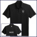 Black Classic Performance Polo Shirt: Short Sleeve with Embroidered OLu Shield & Cross