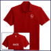 Red Classic Performance Polo Shirt: Short Sleeve with Embroidered OLu Shield & Cross