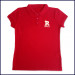 Red Girls Polo Shirt: Short Sleeve with Embroidered Logo