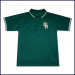 Mesh Polo Shirt with Striped Collar & Sleeve: Short Sleeve with School Logo
