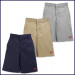 Boys Flat Front Shorts: Longer Length with MD Embroidered Logo