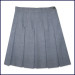 Heather Grey Stitched Down Box Pleat Skirt