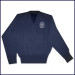 V-Neck Pullover Sweater with St. Anne Embroidered Crest Logo