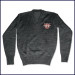 V-Neck Pullover Sweater with Embroidered Logo