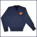 V-Neck Pullover Sweater with Embroidered 10th Anniversary Logo